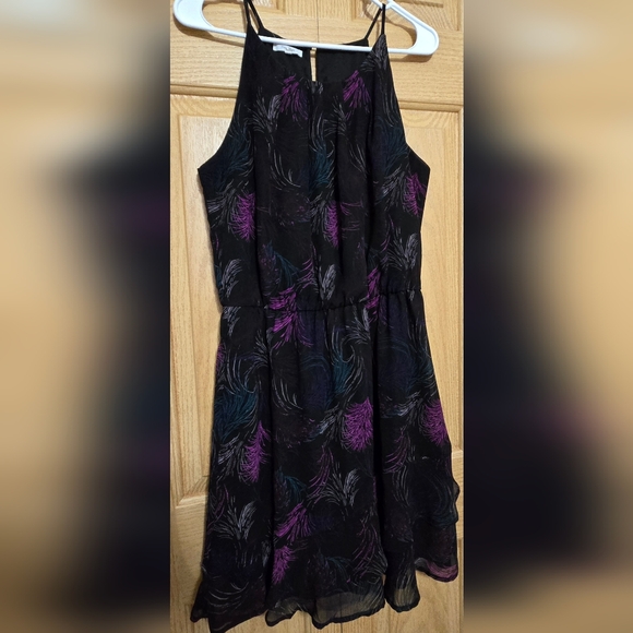 Maurices Dresses & Skirts - Maurices Black and Purple Feather Mini Dress